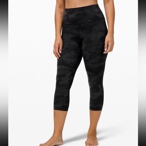 NWT lululemon align HR crop 21” black camo